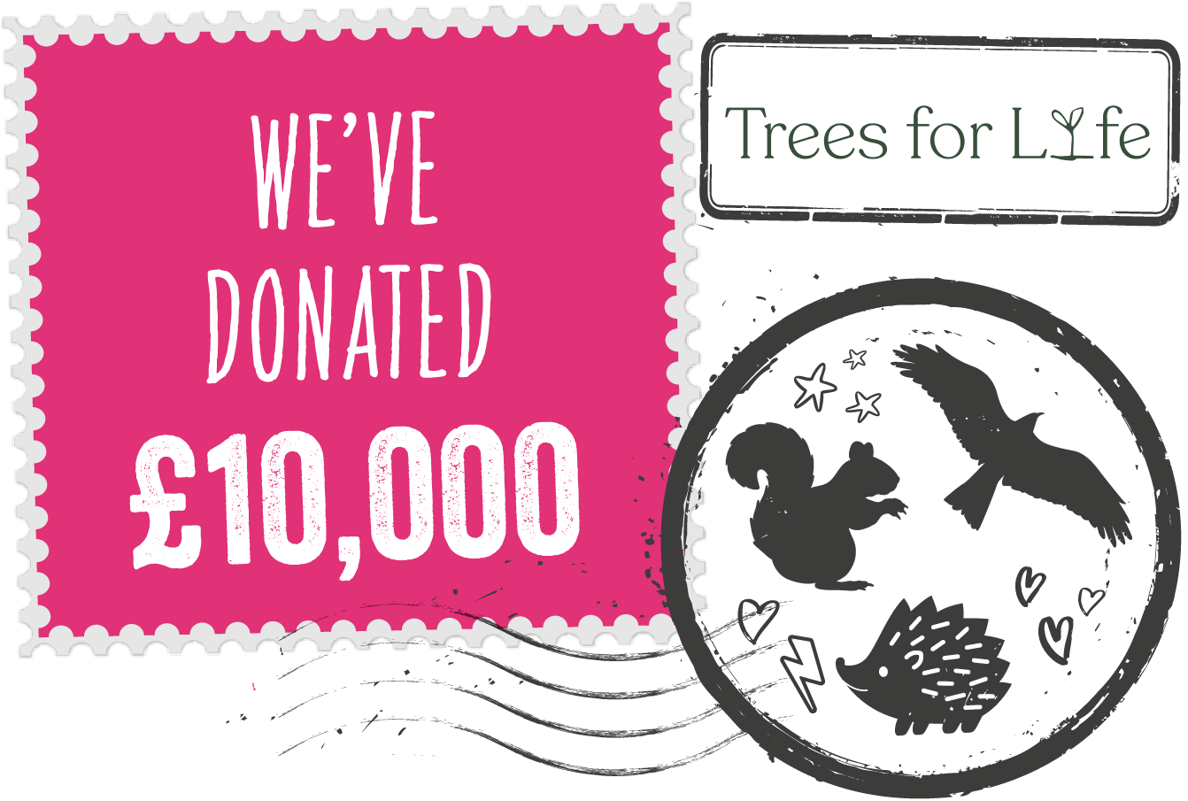 Donation illustration - £10,000 for Trees for Life