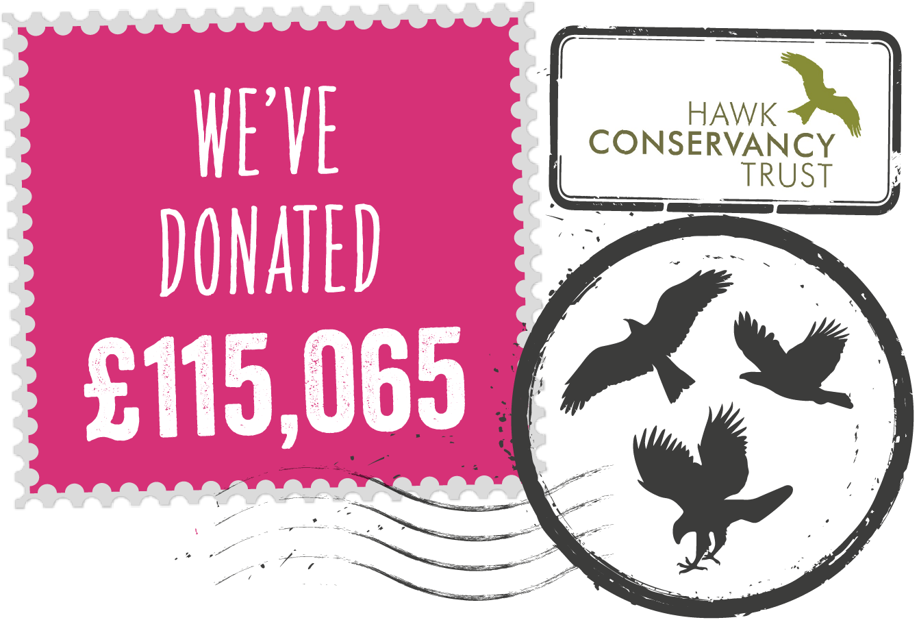 Donation illustration of £115,065 to Hawk Conservancy Trust