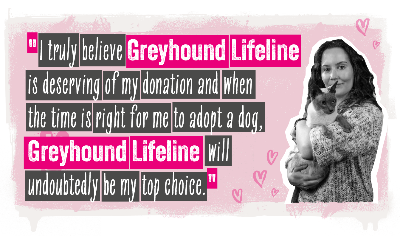 A quote graphic about why our colleagued helped Greyhound Lifeline