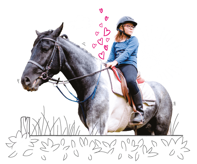 Photo illustration of a horse and rider